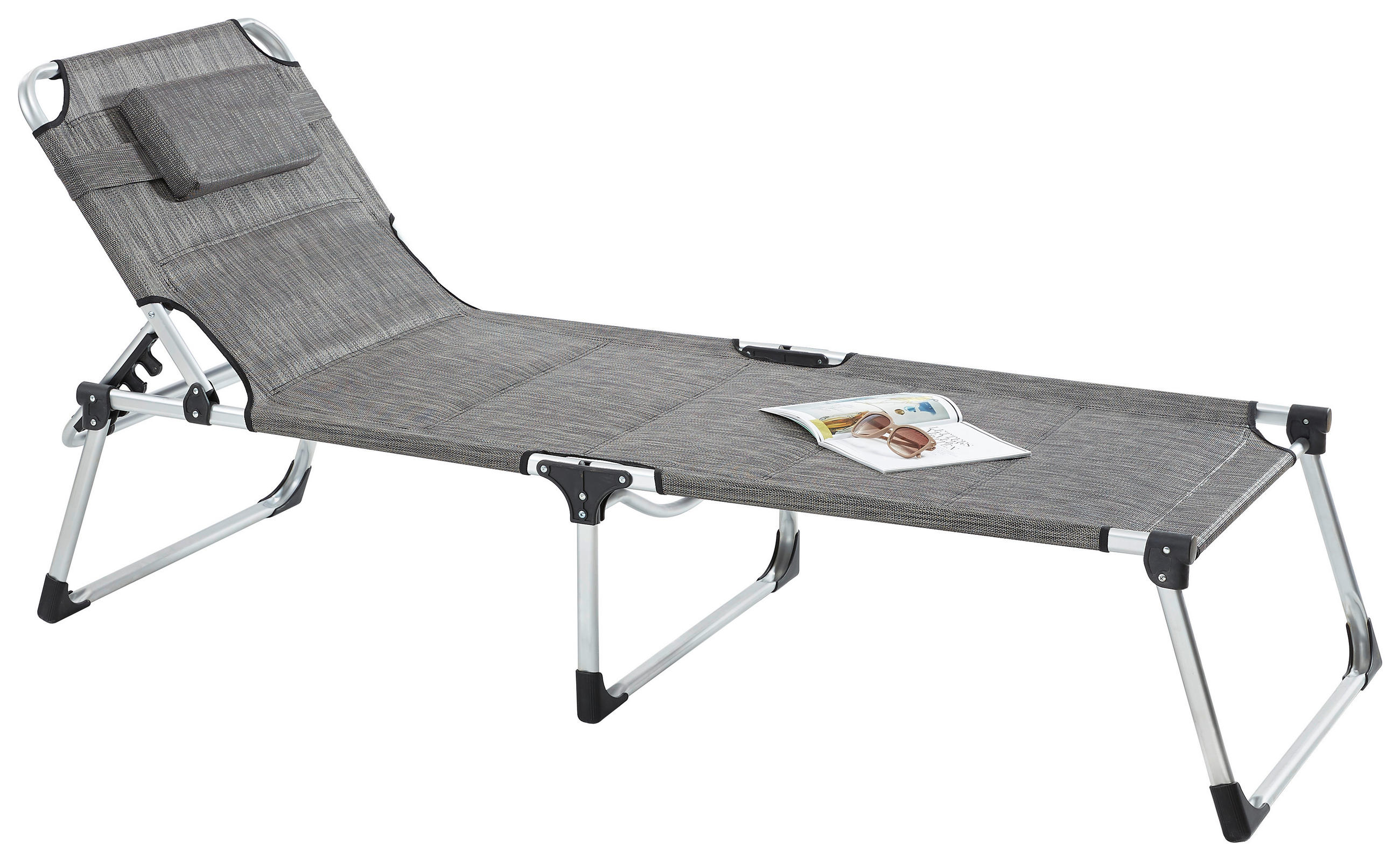 DREIBEINLIEGE 71/40/192 cm - Silberfarben/Braun, Design, Textil/Metall (71/40/192cm) - Ambia Garden