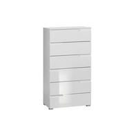 KOMODA, biela, biela s vysokým leskom, 65/117,6/40 cm - sivá/biela, Modern, kompozitné drevo/plast (65/117,6/40cm) - Xora