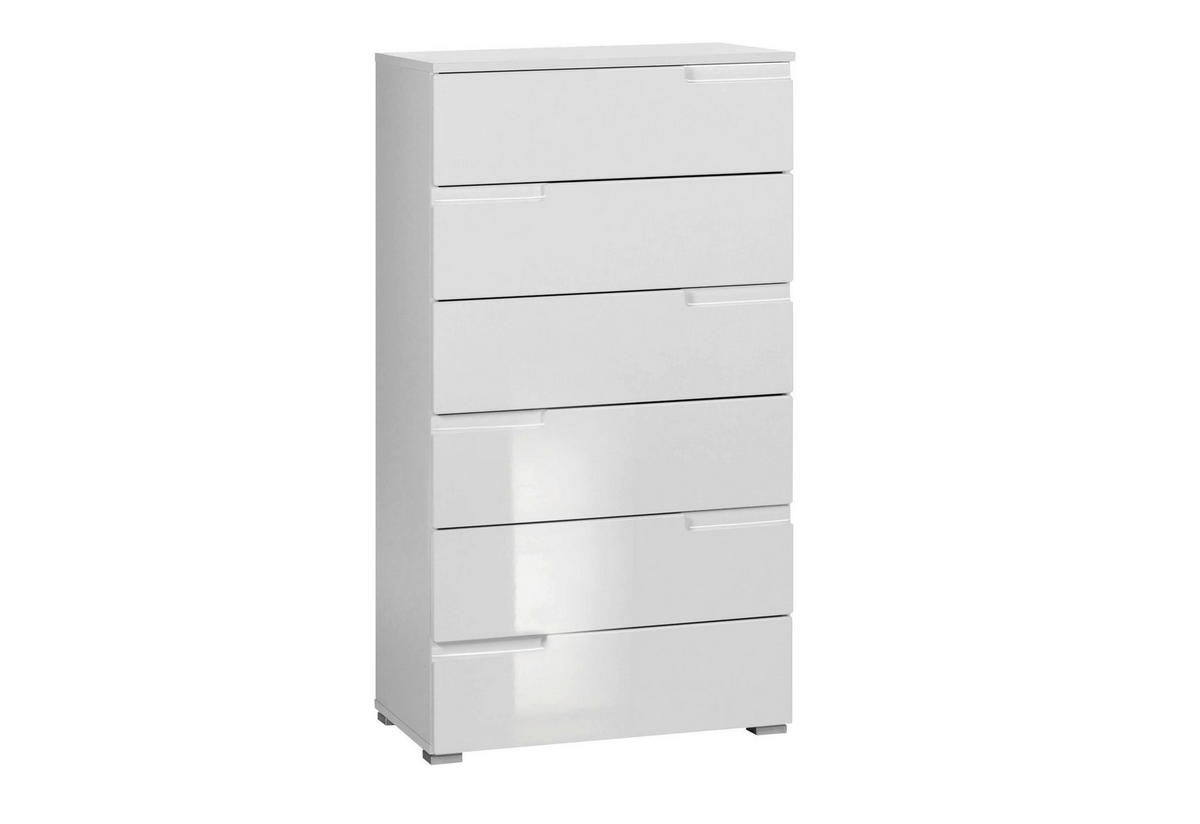 KOMODA, biela, biela s vysokým leskom, 65/117,6/40 cm - sivá/biela, Modern, kompozitné drevo/plast (65/117,6/40cm) - Xora