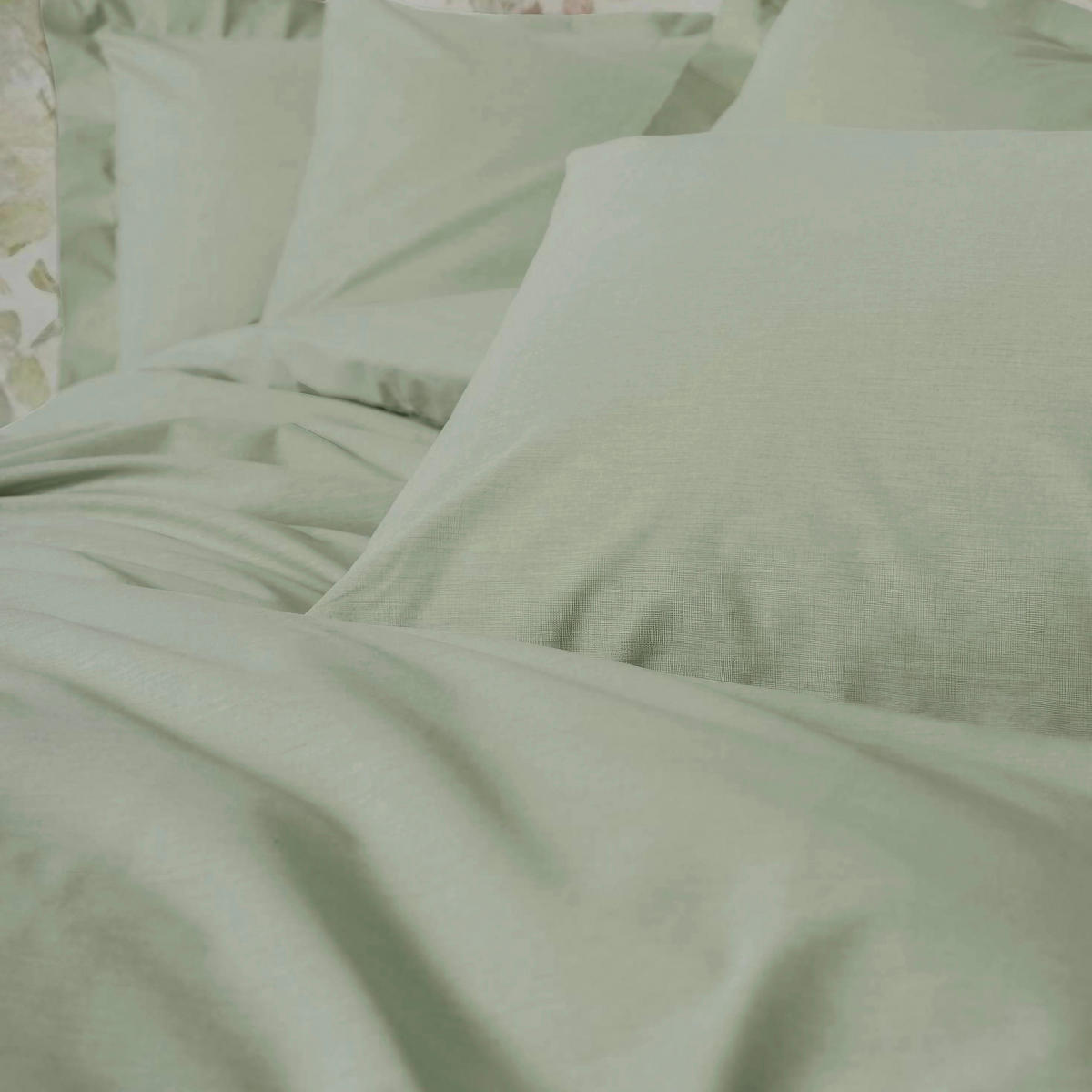 BETTWÄSCHE 135/200 cm  - Salbeigrün, Basics, Textil (135/200cm)