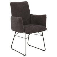 ARMLEHNSTUHL  Lederauswahl, Stoffauswahl, Typenauswahl, inklusive Armlehnen, Gestellauswahl Mikrofaser  - Anthrazit/Schwarz, Design, Textil/Metall (61/91/60cm) - Dieter Knoll