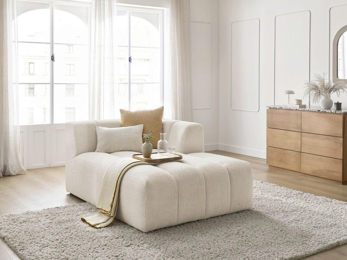 SOFAELEMENT ANNECY Bouclé Beige  - Beige/Schwarz, MODERN, Kunststoff/Textil (120/72/170cm)