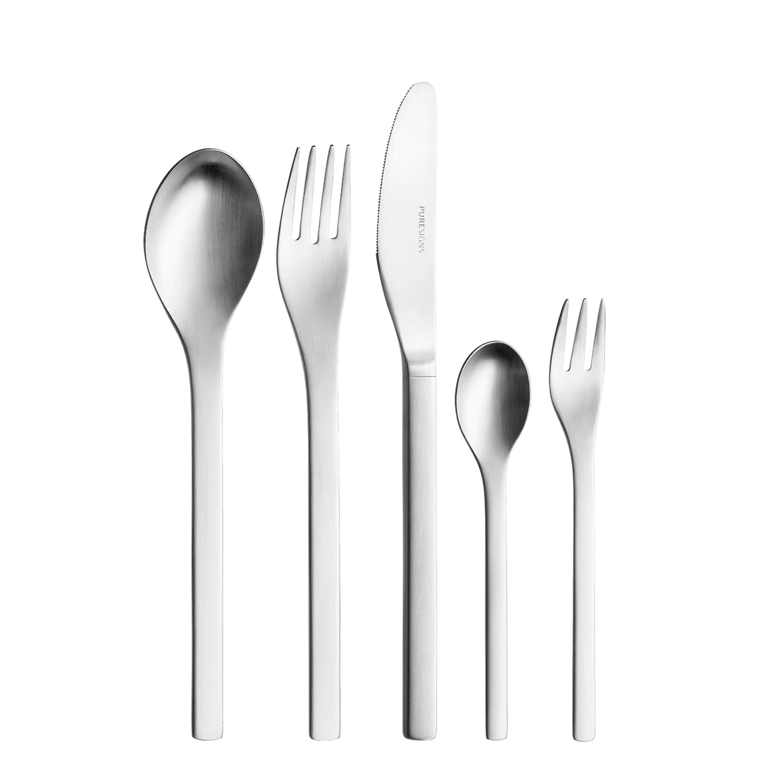 BESTECKSET ONE 30-teilig Edelstahl  für 6 Personen  - Edelstahlfarben, Basics, Metall - PURESIGNS