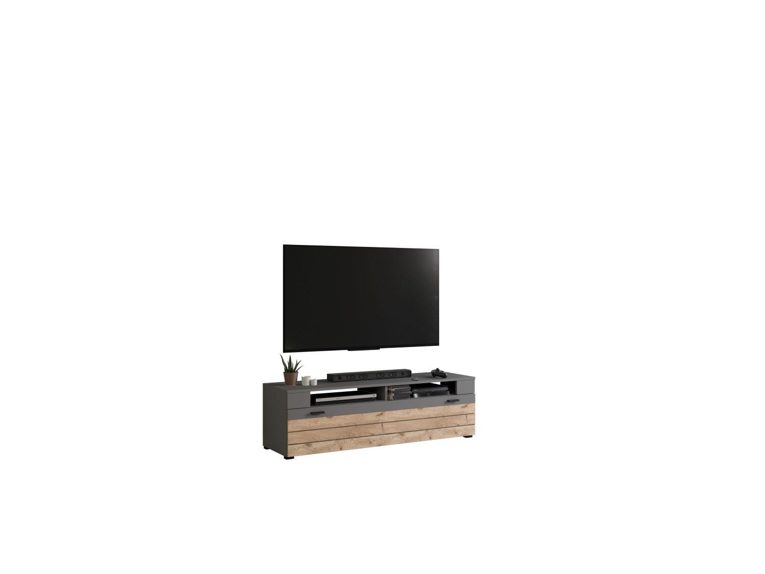 TV-ELEMENT - Schwarz, KONVENTIONELL, Holzwerkstoff/Kunststoff (140/42/40cm) - MID.YOU