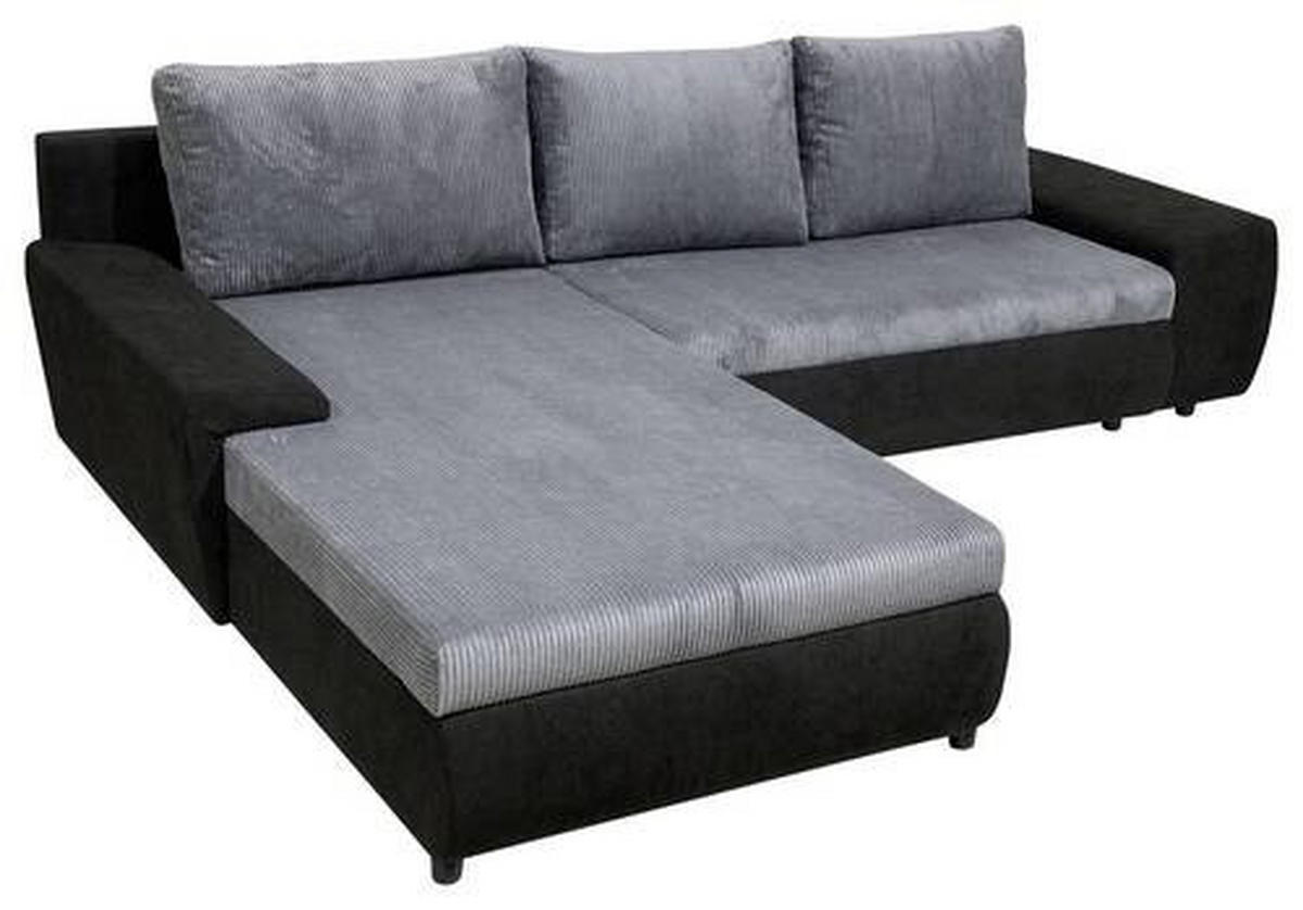 SJEDEĆA GARNITURA tekstil  siva, crna   - siva/crna, Moderno, tekstil (290/200/80cm) - Ti'me