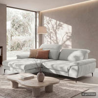 ECKSOFA PRADO Grau Webstoff Bettkasten, Kopfteilverstellung, Sitztiefenverstellung  - Schwarz/Grau, Design, Textil/Metall (195/268cm) - Livetastic