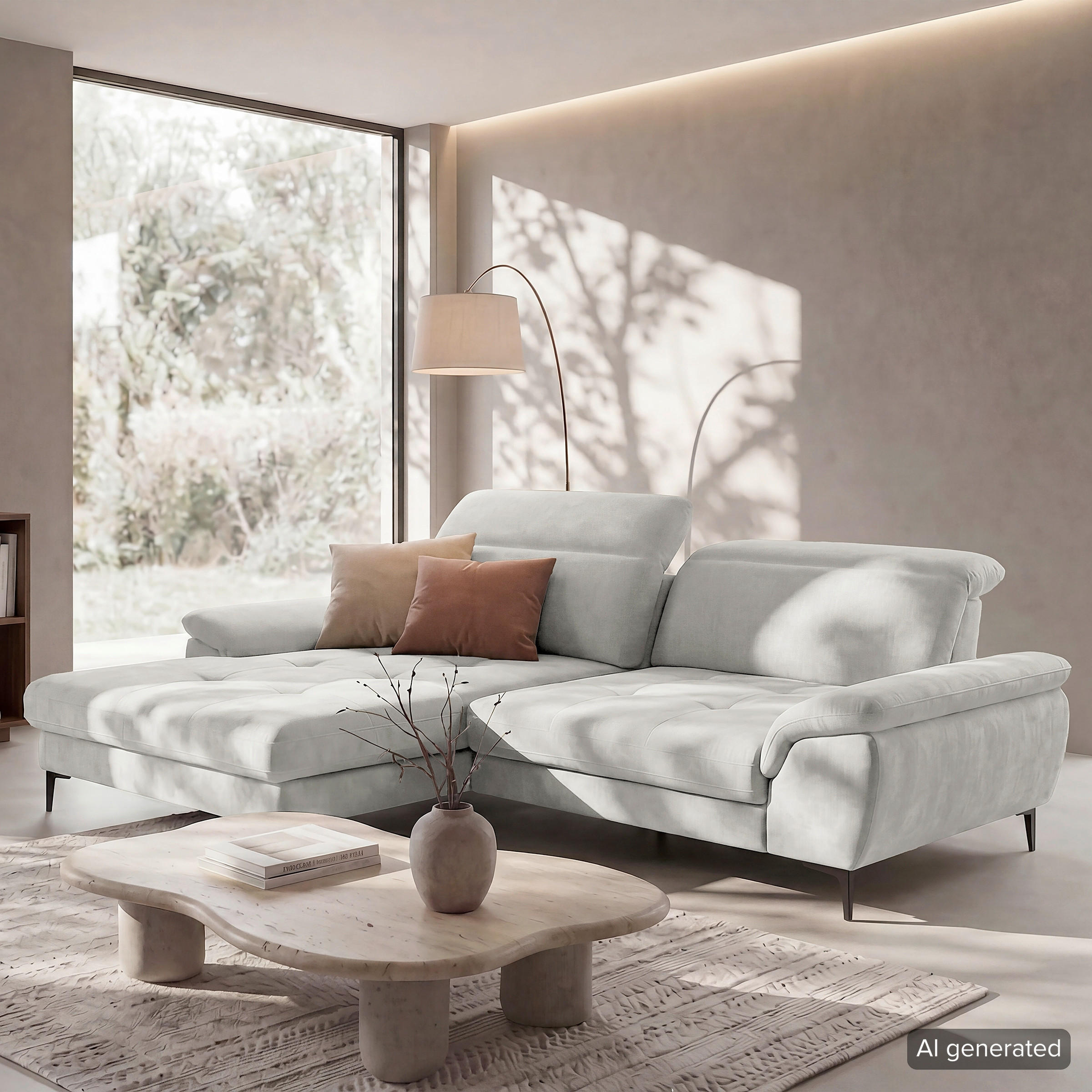 Livetastic Ecksofa Prado Grau 268x195 cm