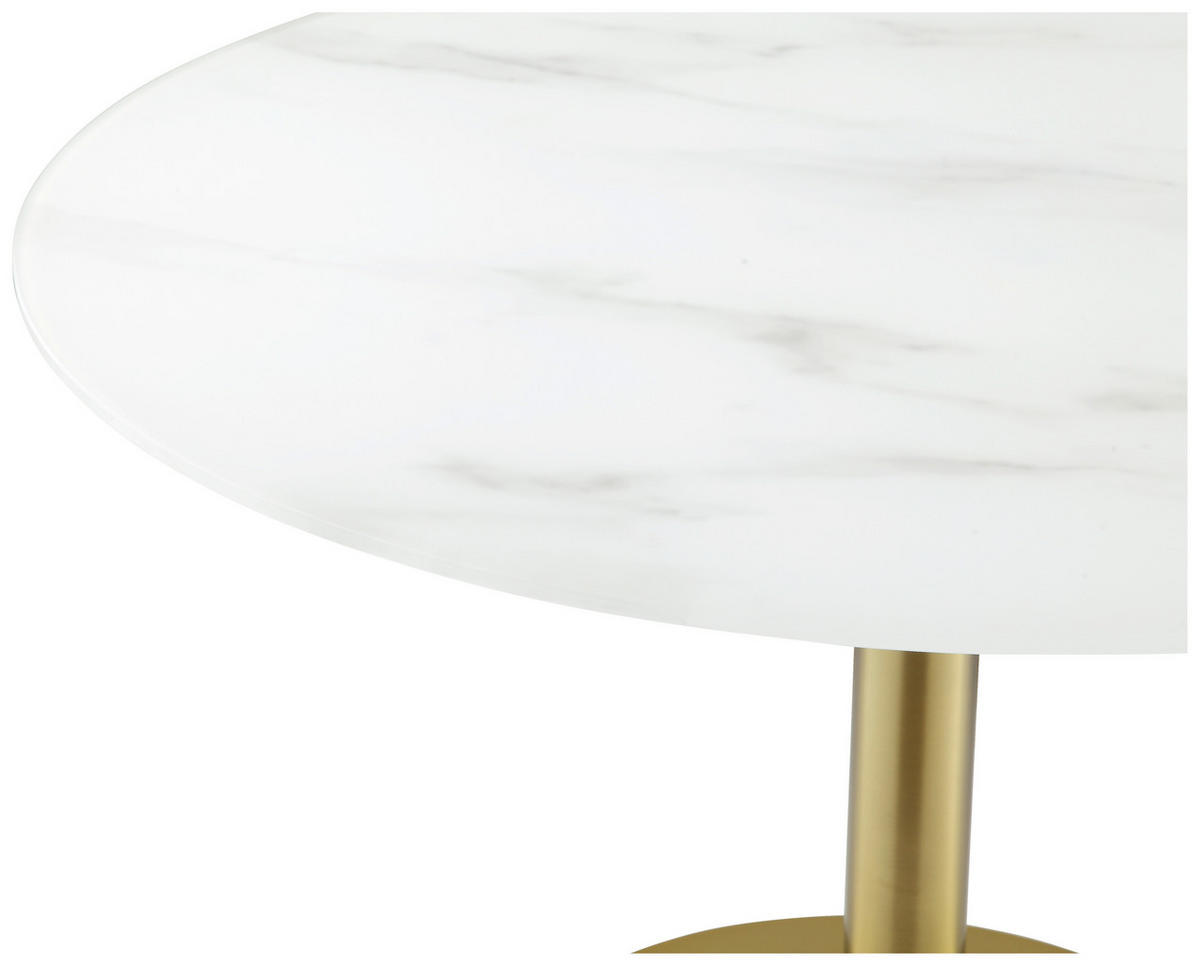 ESSTISCH in Metall, Glas 110/110/74,5 cm  - Goldfarben/Weiß, Design, Glas/Metall (110/110/74,5cm) - Ambia Home