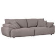 BIGSOFA in Plüsch Grau  - Schwarz/Grau, MODERN, Kunststoff/Textil (290/68/117cm) - Carryhome