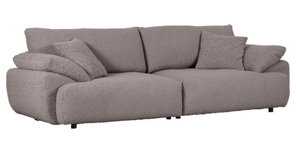 BIGSOFA in Plüsch Grau  - Schwarz/Grau, MODERN, Kunststoff/Textil (290/68/117cm) - Carryhome