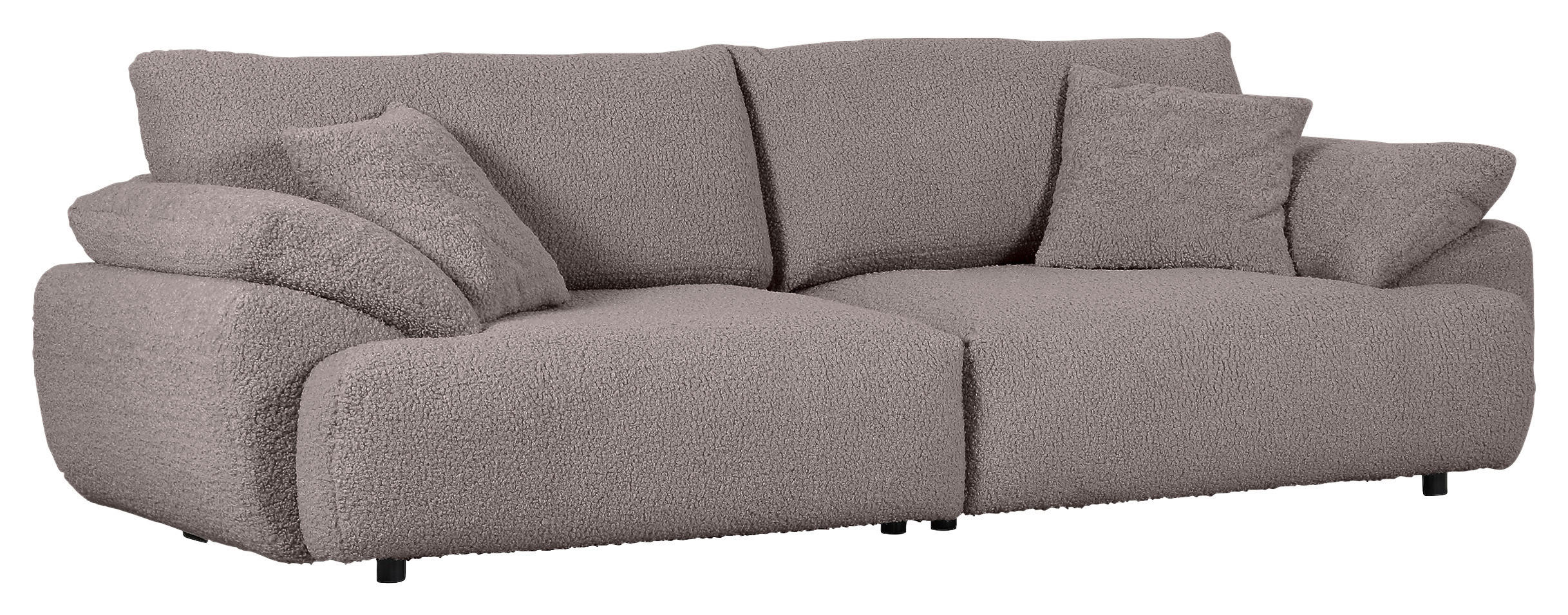 BIGSOFA Plüsch Grau  - Schwarz/Grau, MODERN, Kunststoff/Textil (290/68/117cm) - Carryhome