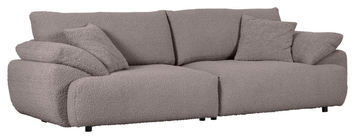 BIG SOFFA i plysch grå  - svart/grå, Modern, textil/plast (290/68/117cm) - MID.YOU