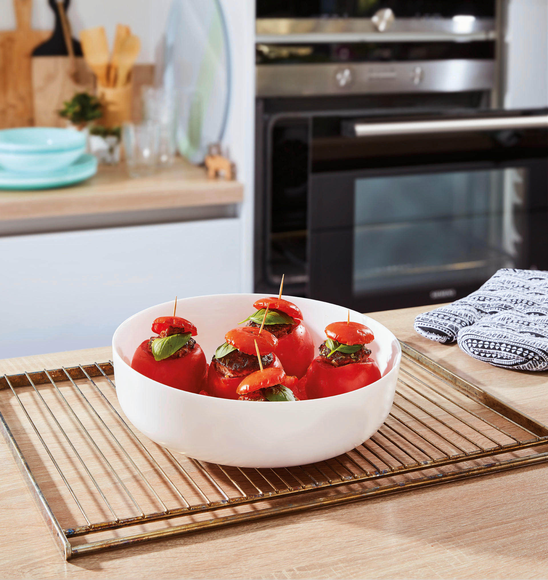 TÁL 22 cm  - fehér, Basics, Üveg (22cm)