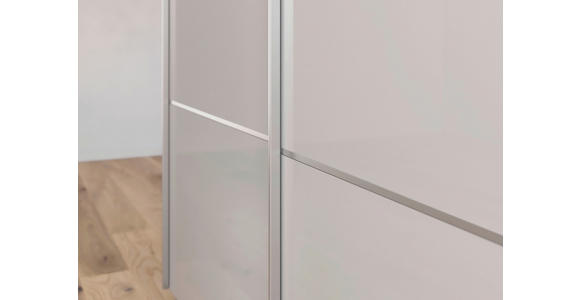 SCHWEBETÜRENSCHRANK 301/223/68 cm 3-türig Grau, Weiß - Alufarben/Weiß, KONVENTIONELL, Glas/Holzwerkstoff (301/223/68cm) - Novel