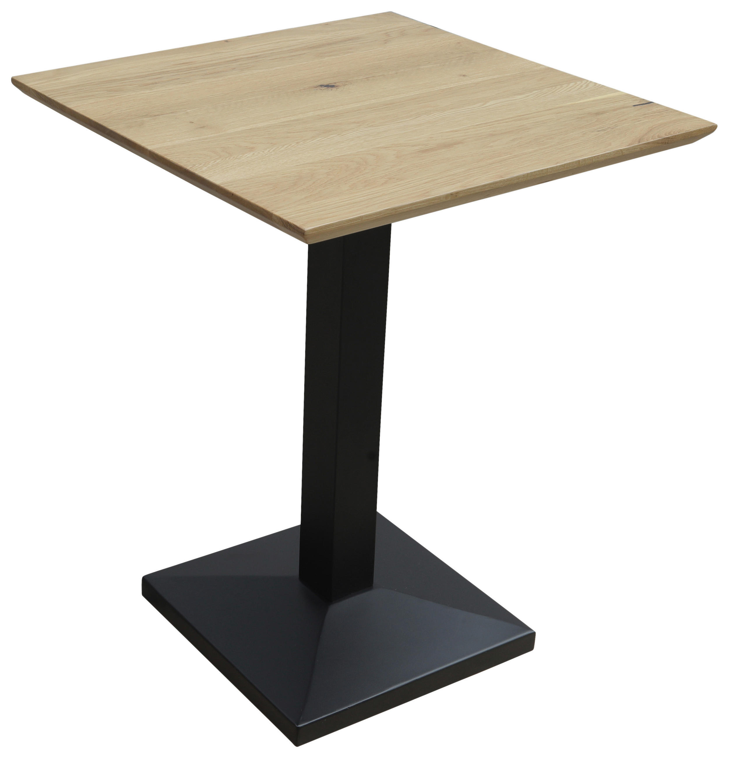 ESSTISCH 60/60/75 cm Echtholz  Holz, Metall quadratisch Schwarz, Eichefarben  - Eichefarben/Schwarz, KONVENTIONELL, Holz/Metall (60/60/75cm) - Linea Natura