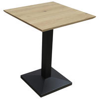 ESSTISCH 60/60/75 cm Echtholz  Holz, Metall quadratisch Schwarz, Eichefarben  - Eichefarben/Schwarz, KONVENTIONELL, Holz/Metall (60/60/75cm) - Linea Natura