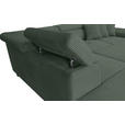 ECKSOFA inkl. Funktionen Waldgrün Cord  - Waldgrün/Silberfarben, Design, Textil/Metall (226/257cm) - Xora