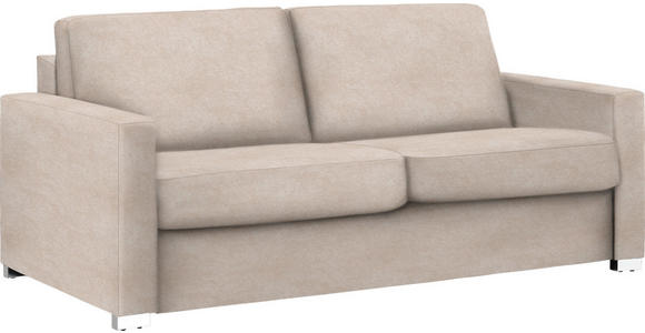 SCHLAFSOFA Flachgewebe Sandfarben - Sandfarben/Chromfarben, KONVENTIONELL, Textil/Metall (188/86/97cm) - Novel