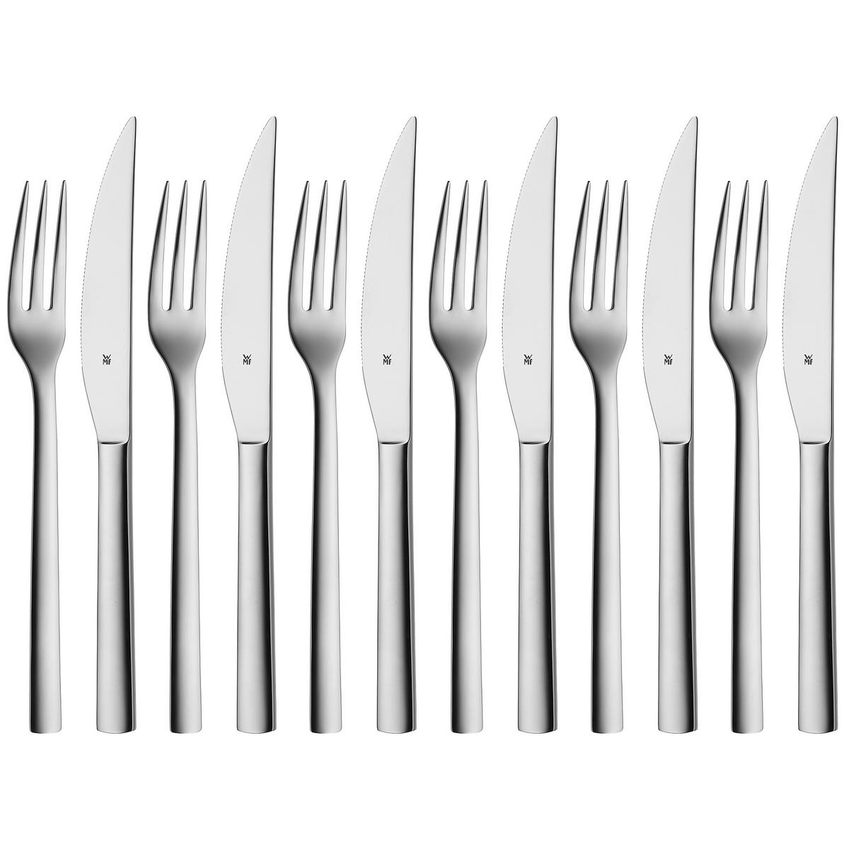 STEAKBESTECK 12-teilig  Nuova  - Edelstahlfarben, Design, Metall (23cm) - WMF