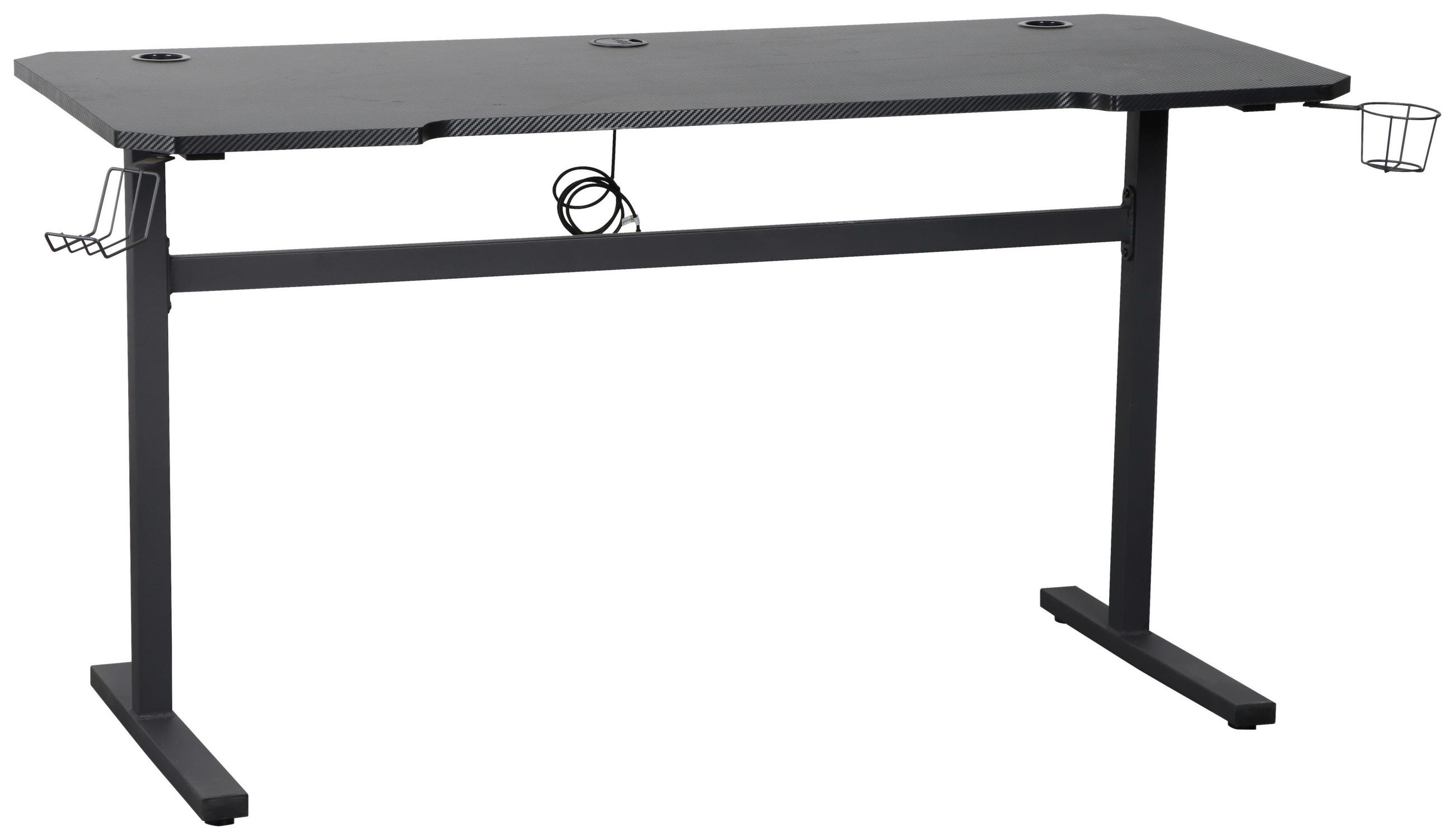 Carryhome Gamingtisch Schwarz 70x75x160 cm