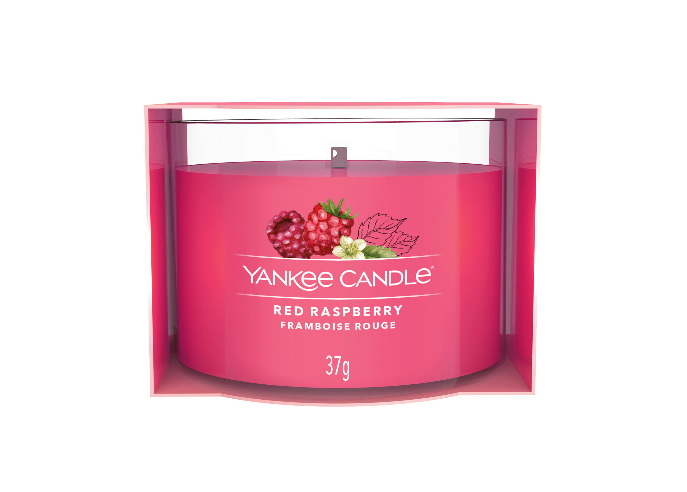 SVÍČKA VE SKLE ovocné - růžová, Basics, přírodní materiály (5.5/4.5/5.5cm) - Yankee Candle