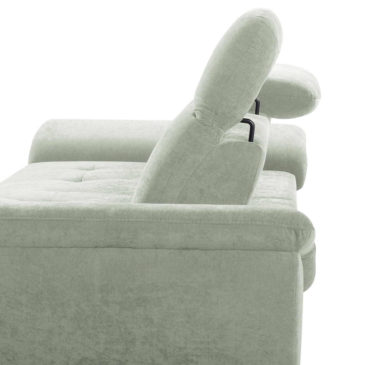 ECKSOFA  Webstoff Mintgrün  - Schwarz/Mintgrün, Design, Textil/Metall (268/195cm) - Livetastic