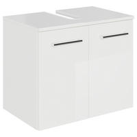 WASCHBECKENUNTERSCHRANK 60/49,8/38,3 cm  - Chromfarben/Weiß Hochglanz, KONVENTIONELL, Holzwerkstoff/Metall (60/49,8/38,3cm) - Sadena