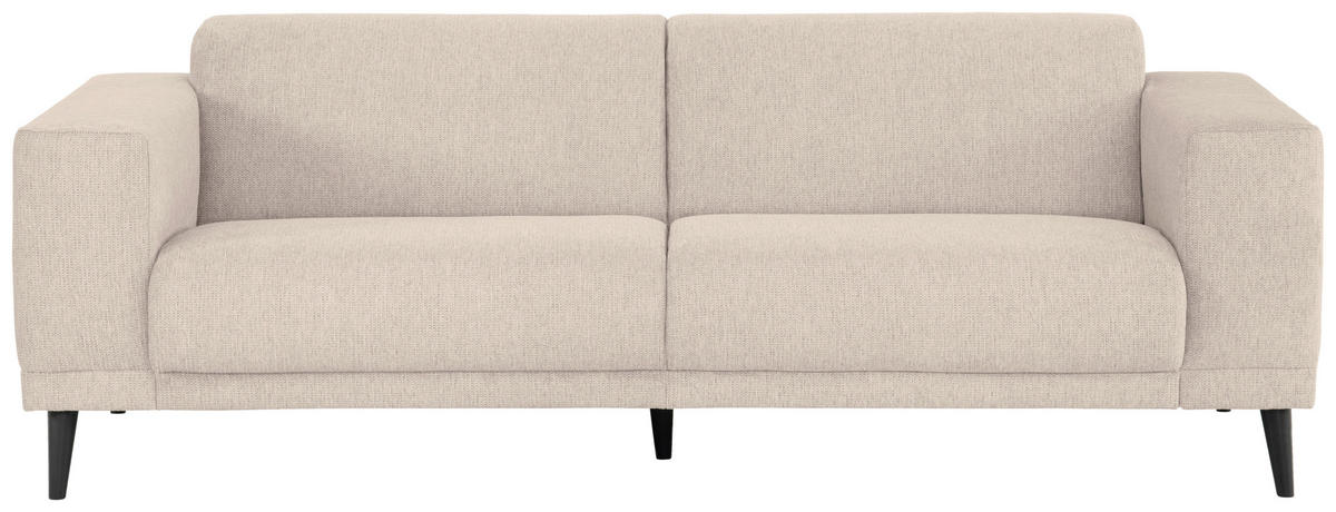 3-SITZER-SOFA in Webstoff Beige  - Beige/Schwarz, Design, Holz/Textil (218/77/93cm) - MID.YOU