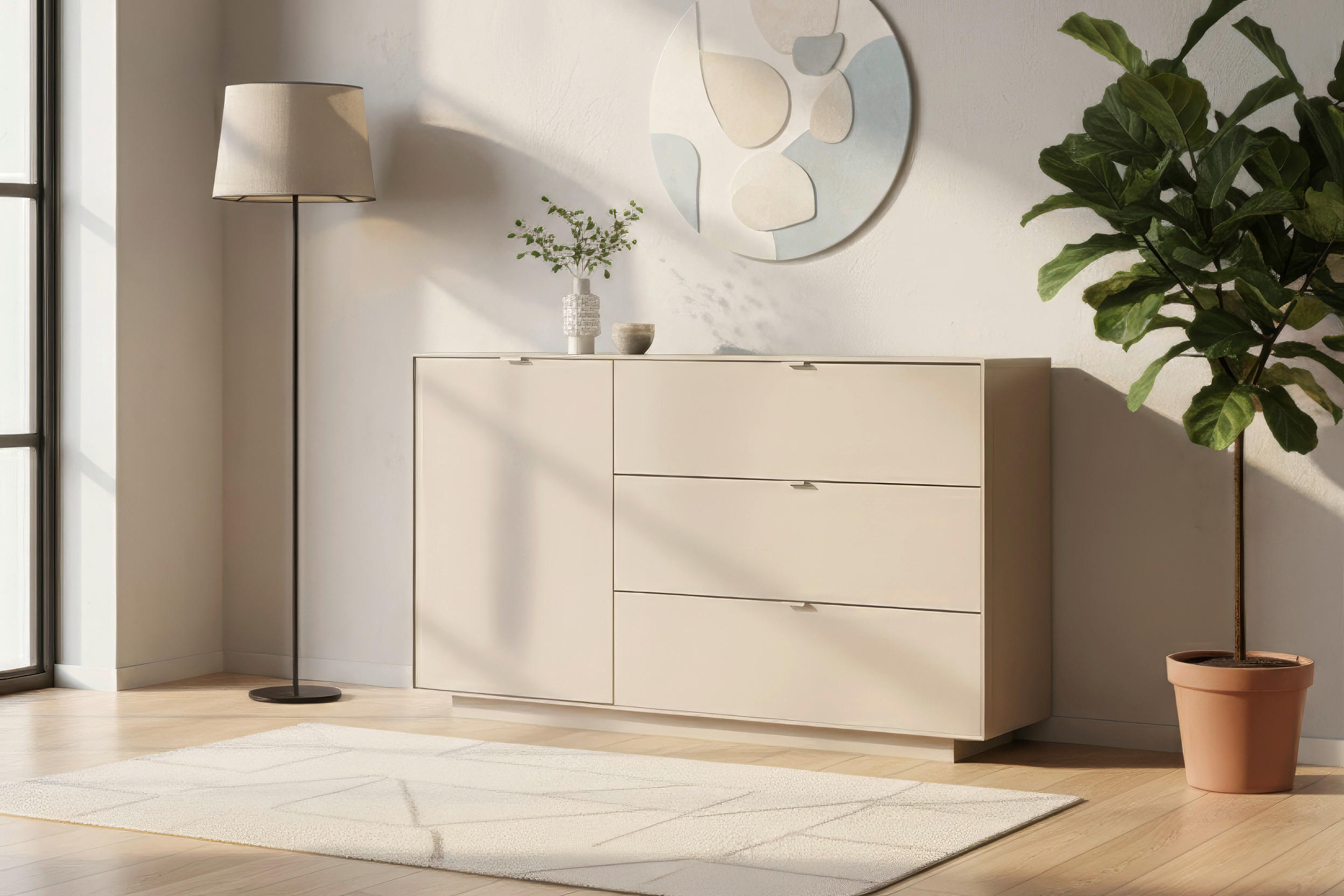 SIDEBOARD Sivas  in 160/90/37,5 cm  - Sandfarben, Design, Holzwerkstoff/Kunststoff (160/90/37,5cm) - MID.YOU