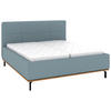 POLSTERBETT Matratze, Lattenrost, Bettkasten 180/200 cm  in Blau  - Blau/Graphitfarben, Design, Holz/Textil (180/200cm) - Musterring