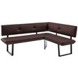 ECKBANK 180/140 cm  in Schwarz, Dunkelbraun  - Dunkelbraun/Schwarz, MODERN, Textil/Metall (180/140cm) - Cantus