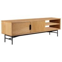 NÍZKA KOMODA, dub, čierna, farba duba, 160/50/40 cm - čierna/farba duba, Lifestyle, kov/drevo (160/50/40cm) - home24