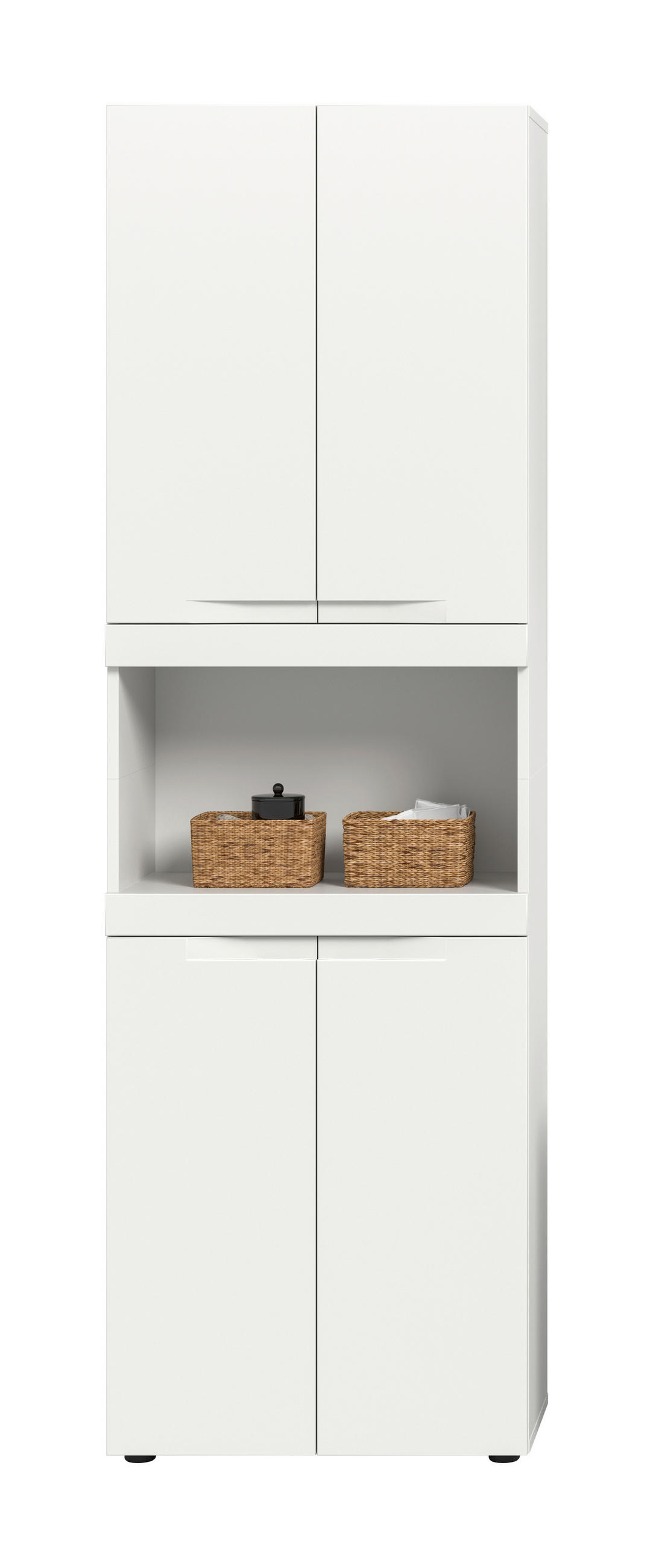 HOCHSCHRANK 60/194/31 cm  - Schwarz/Weiß, Trend, Holzwerkstoff/Kunststoff (60/194/31cm) - MID.YOU