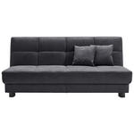 SCHLAFSOFA Mikrovelours Graublau  - Graublau/Schwarz, KONVENTIONELL, Textil/Metall (185/85/100cm) - Carryhome