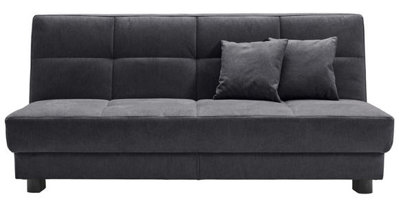 SCHLAFSOFA Mikrovelours Graublau  - Graublau/Schwarz, KONVENTIONELL, Textil/Metall (185/85/100cm) - Carryhome