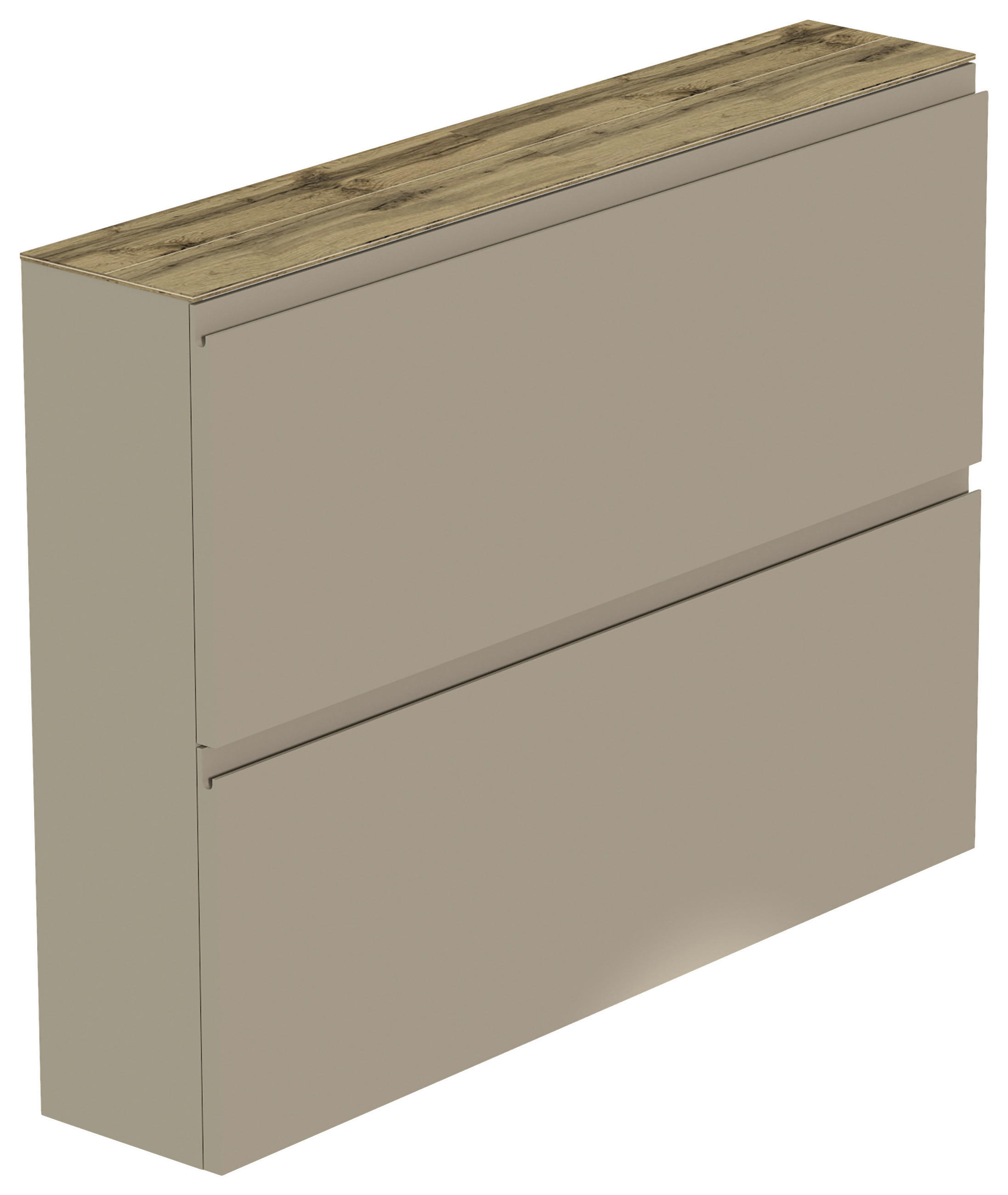 SCHUHKIPPER Taupe, Eichefarben - Taupe/Eichefarben, Design, Holzwerkstoff (110/82/22cm) - Moderano