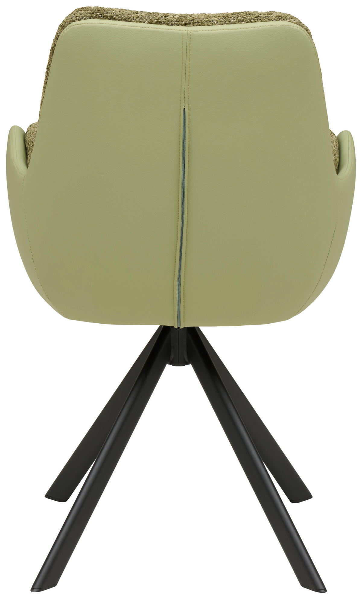 ARMLEHNSTUHL  Sitzfläche 360° drehbar Webstoff  - Schwarz/Grün, Modern, Textil/Metall (61/91/65cm) - MID.YOU