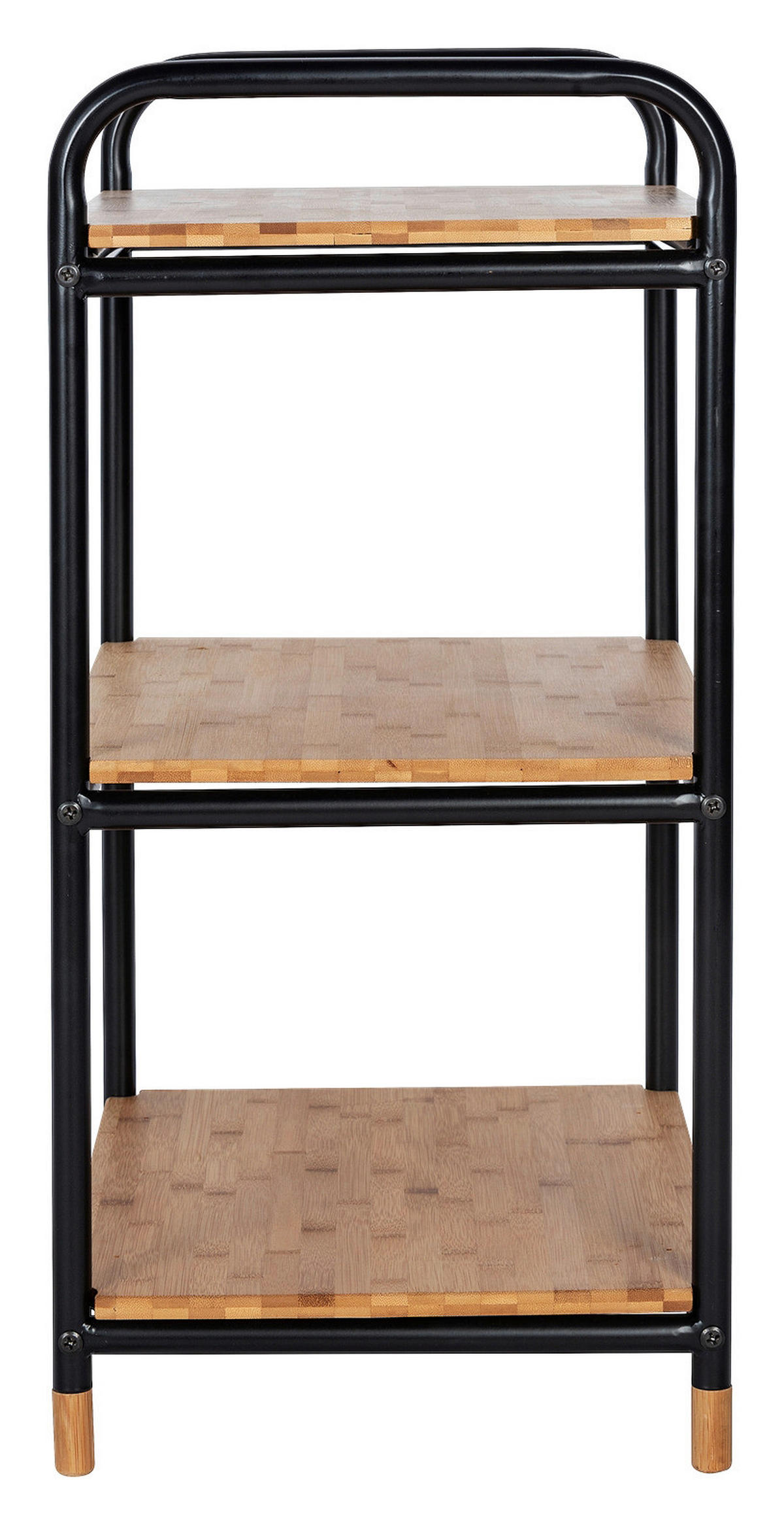 BADEZIMMERREGAL 42/69/34 cm  - Schwarz/Braun, Basics, Holz/Metall (42/69/34cm) - Wenko