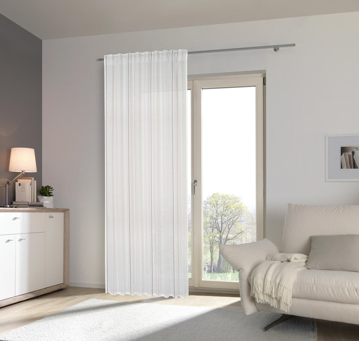 KOMBINIRANA ZAVESA  pol prosojno   140/245 cm  - lila/siva, Design, tekstil (140/245cm) - Esposa