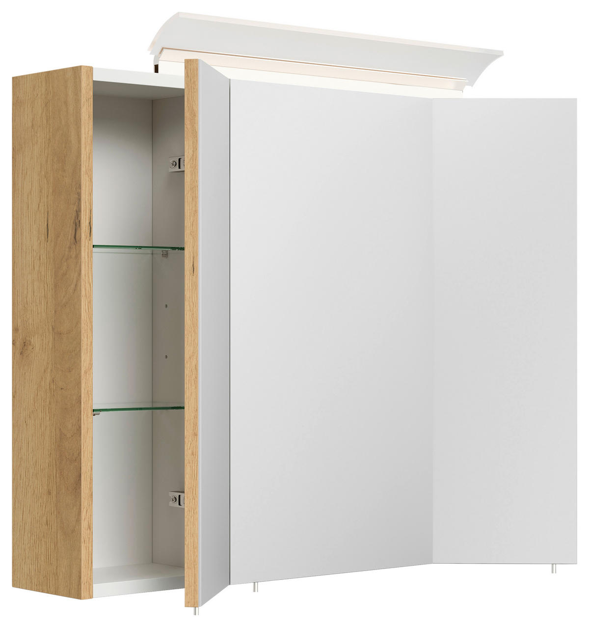 SPIEGELSCHRANK 75/62/17 cm  - Eichefarben, MODERN, Glas/Holzwerkstoff (75/62/17cm) - MID.YOU