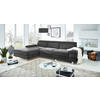 ECKSOFA in Webstoff Anthrazit  - Anthrazit/Silberfarben, Konventionell, Textil/Metall (260/82/182cm) - Trendmanufaktur