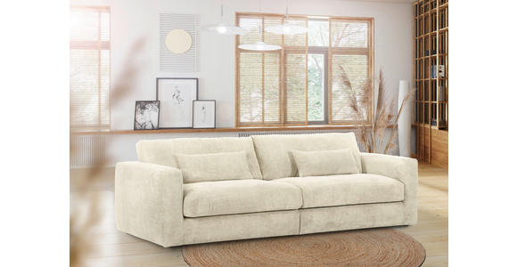 BIGSOFA Cord Beige  - Beige/Schwarz, KONVENTIONELL, Kunststoff/Textil (260/66/115cm) - Carryhome