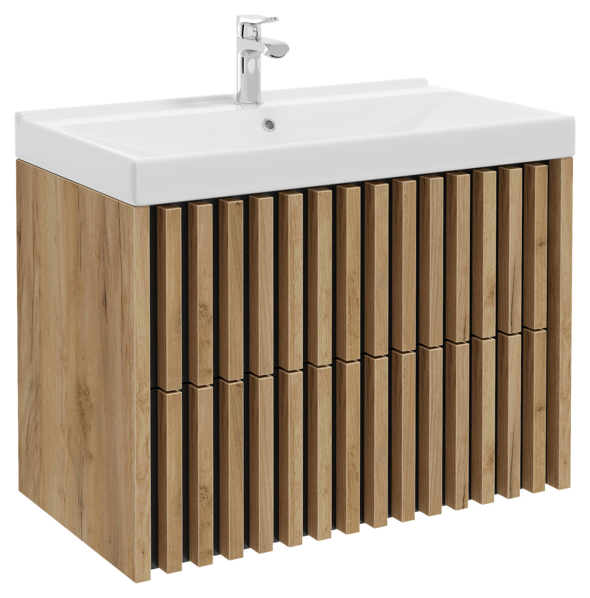 KOMBI UMIVAONIK  boje hrasta  - bijela/boje hrasta, Moderno, drvni materijal/keramika (81cm) - MID.YOU