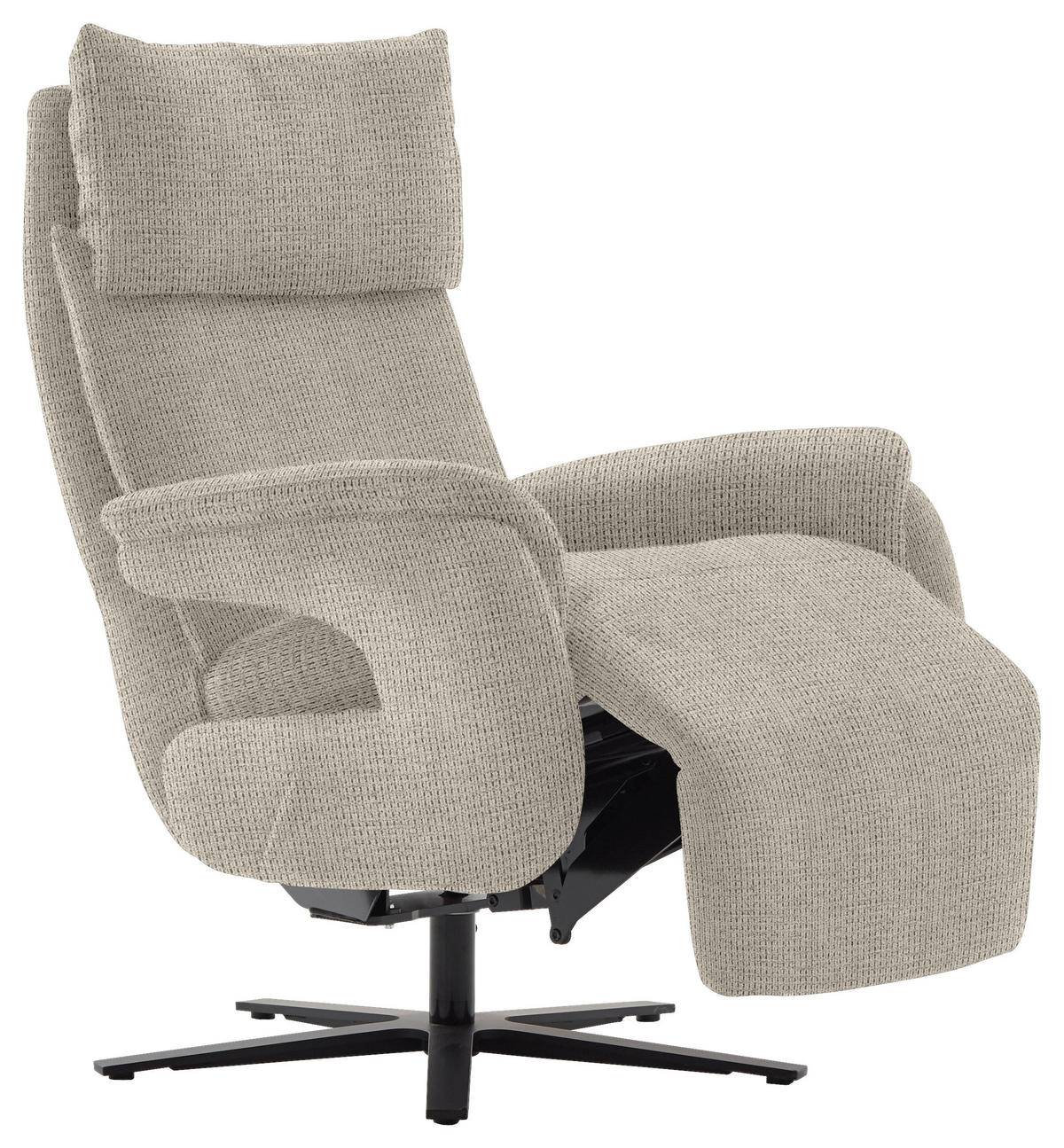 FERNSEHSESSEL in Struktur Taupe  - Taupe/Schwarz, MODERN, Textil/Metall (73/113-117/85cm) - Cantus