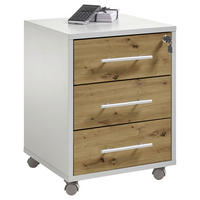 ROLLCONTAINER Eiche Artisan  - Silberfarben/Eiche Artisan, MODERN, Holzwerkstoff/Kunststoff (43/56/42cm) - Carryhome