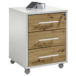 ROLLCONTAINER Eiche Artisan  - Silberfarben/Eiche Artisan, MODERN, Holzwerkstoff/Kunststoff (43/56/42cm) - Carryhome