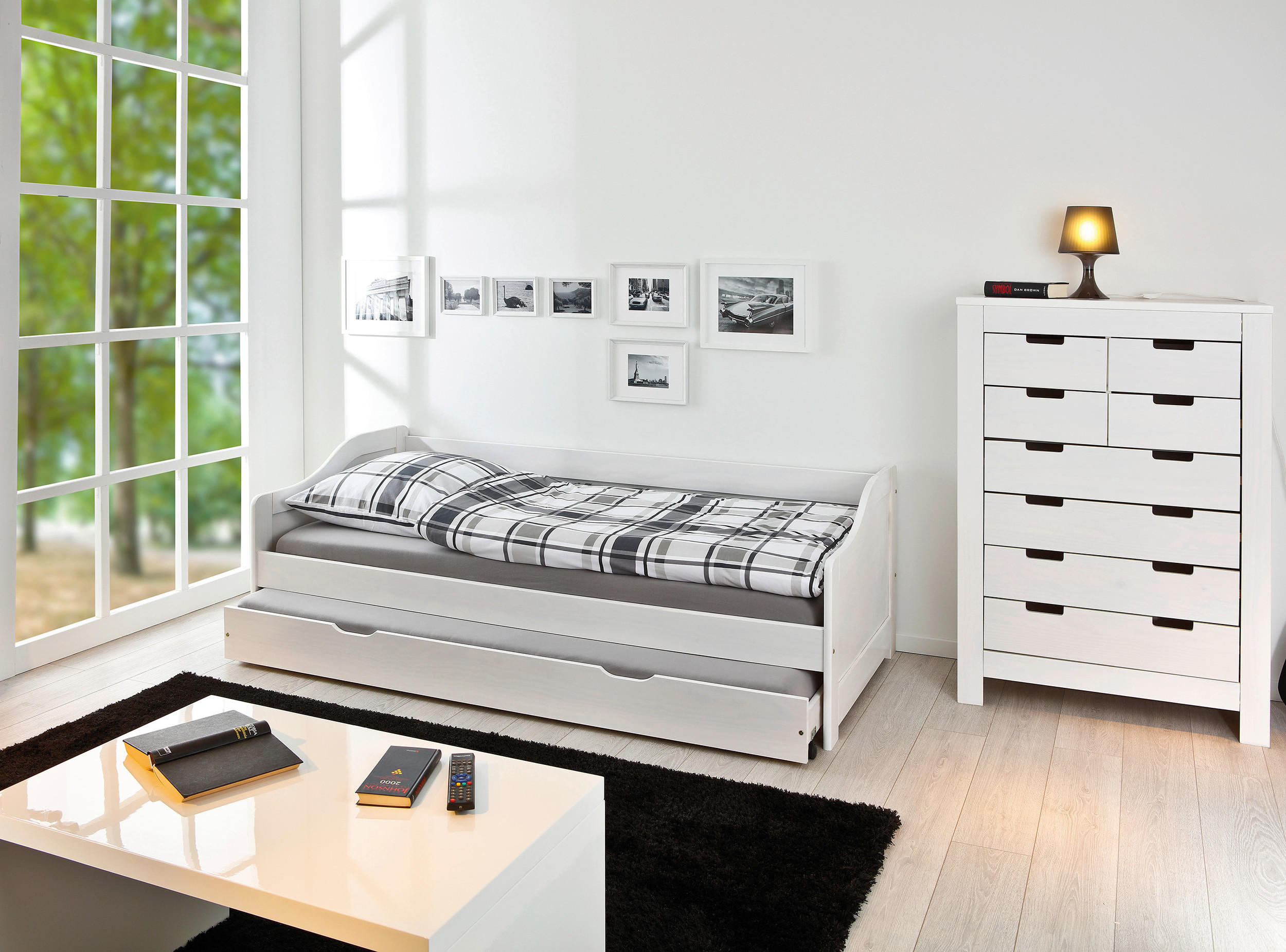 Livetastic Stauraumbett Weiß 90x200 cm