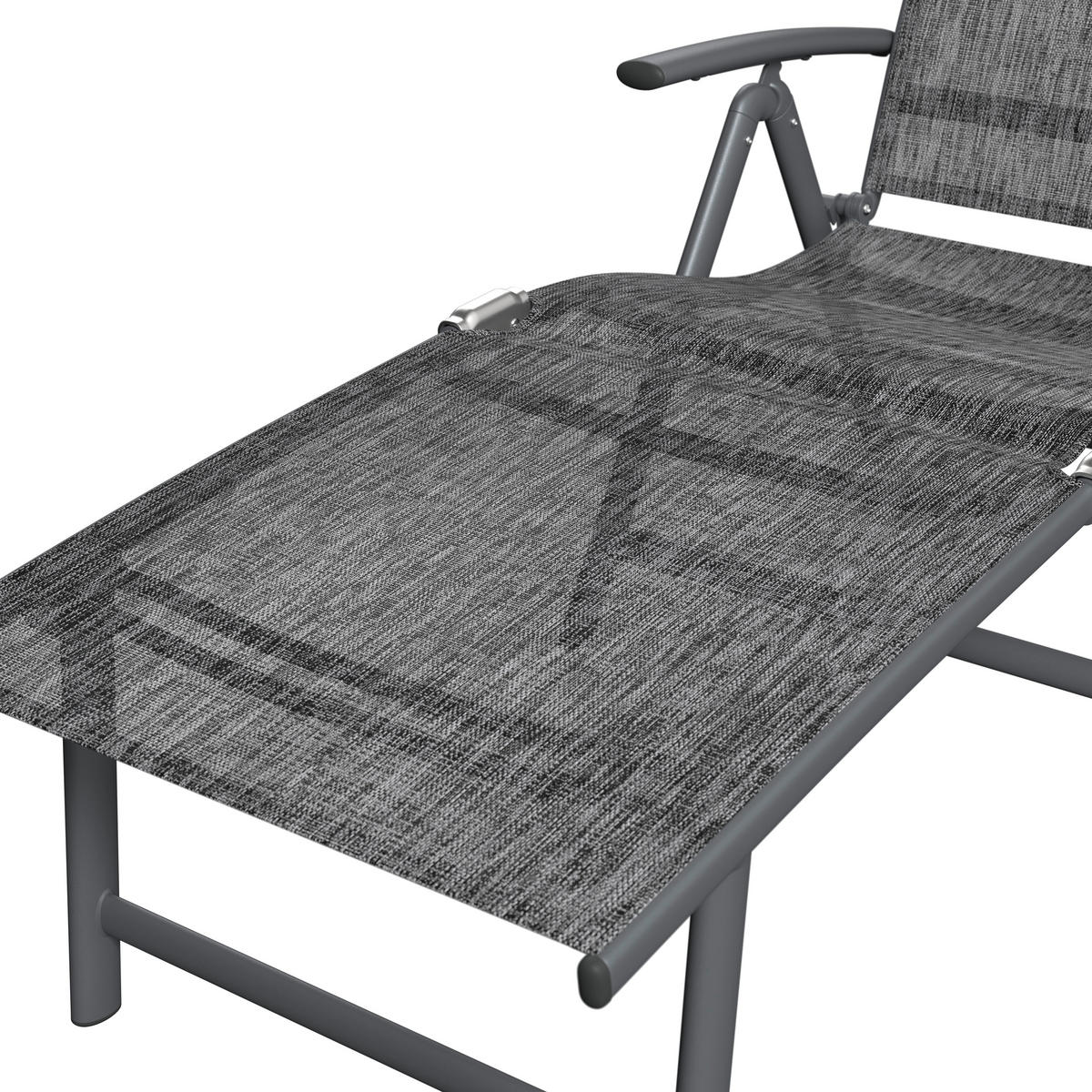 GARTENLIEGE 61/94/180 cm  - Anthrazit/Grau, Basics, Textil/Metall (61/94/180cm) - Ambia Garden