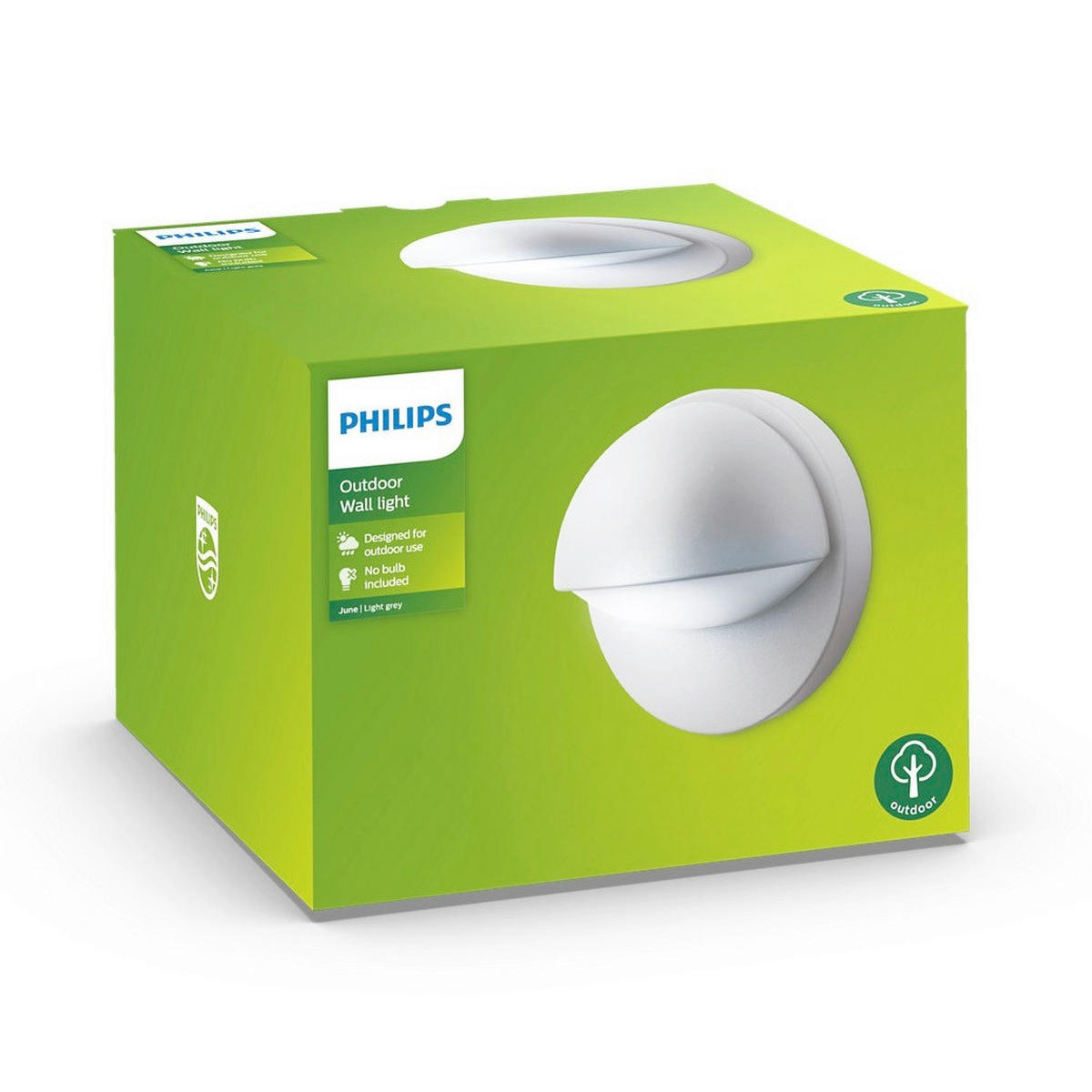 ZUNANJA STENSKA SVETILKA  JUNE       19,5/19,5/13,5 cm      - siva, Basics, kovina (19,5/19,5/13,5cm) - Philips