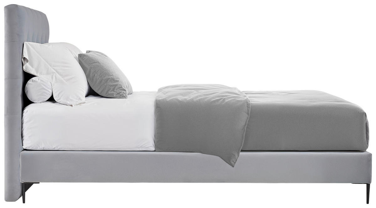BOXSPRING-ÁGY 120/200 cm  világosszürke  - világosszürke/fekete, Modern, faalapú anyag/textil (120/200cm) - MID.YOU